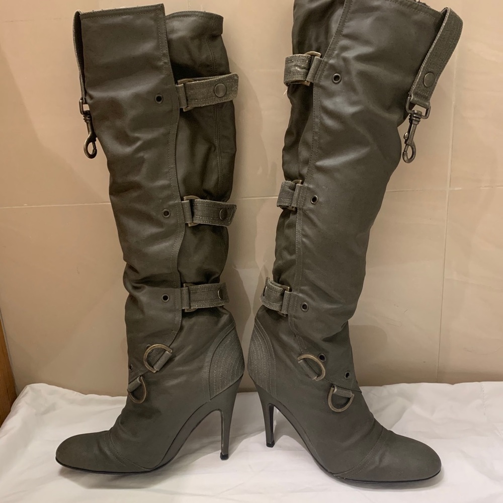 Stella McCartney Waxed canvas strappy boots